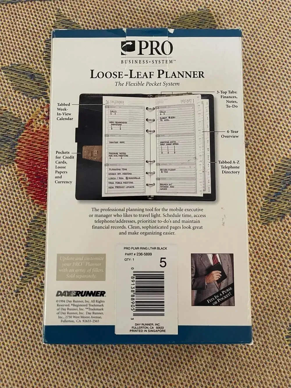Day Runner Pro Business System 100% Top Grain Premium Leather Loose-Leaf Planner